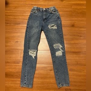 Women dark blue jeans